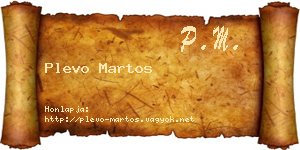Plevo Martos névjegykártya